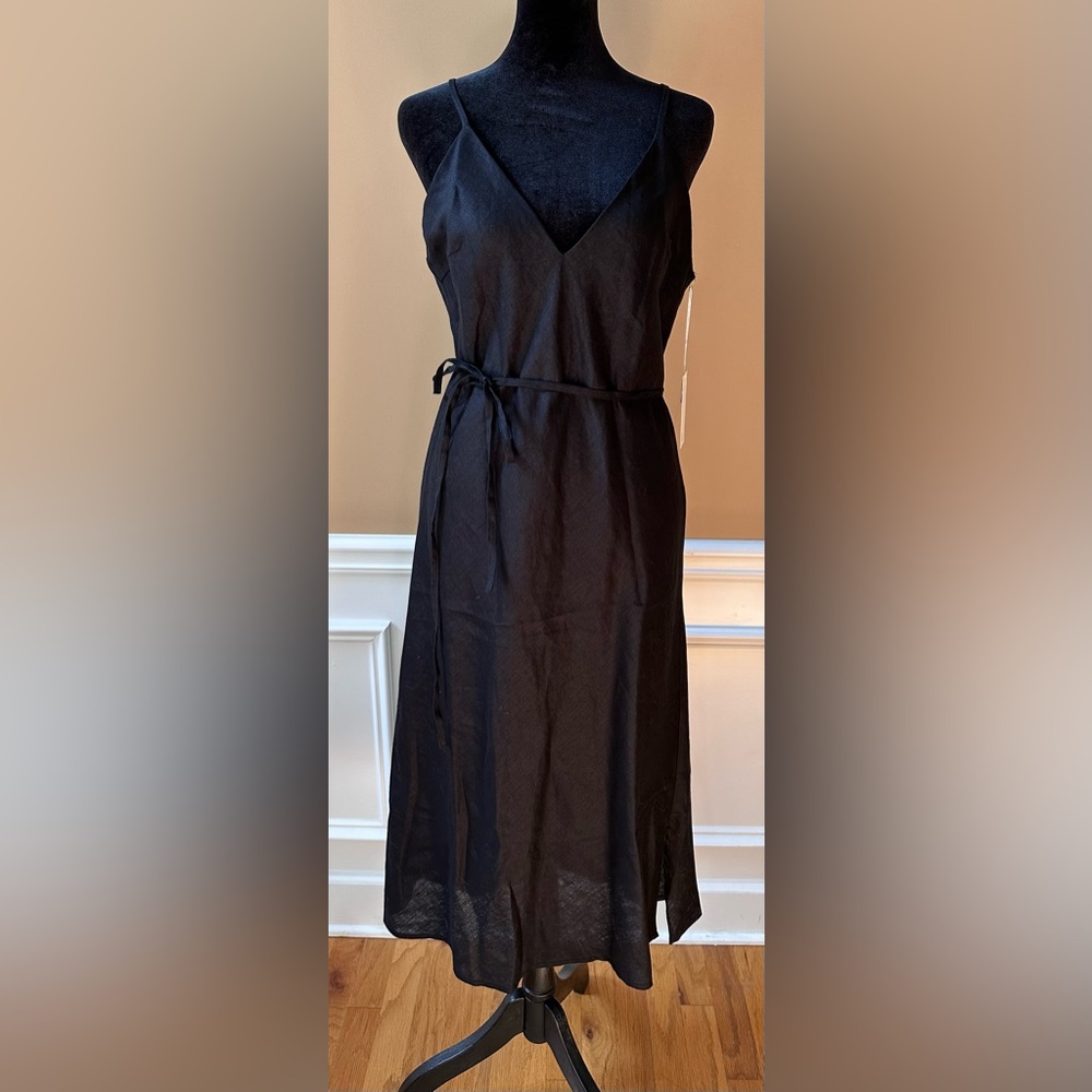 Gold Hawk Linen Rosa Mid-L Dress in Black Size Small NWT